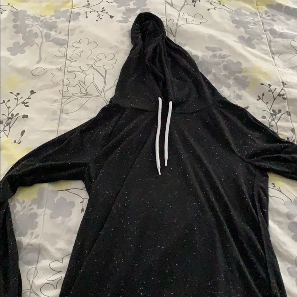Black speckled lightweight hoodie